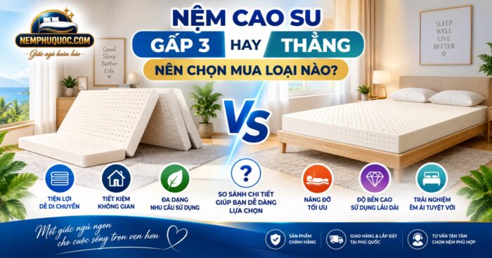 Nệm Cao Su Gấp 3 Hay Thẳng: Nên Chọn Mua Loại Nào? | Nệm Phú Quốc