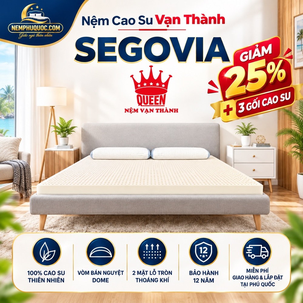 Nệm Cao Su Vạn Thành Segovia Giảm 25% | Nệm Phú Quốc
