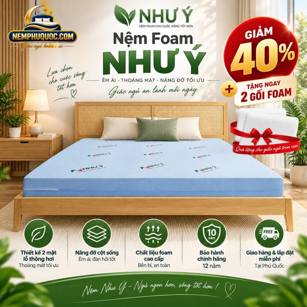 Nệm Foam Như Ý Giảm 40% Giá Tốt | Nệm Phú Quốc